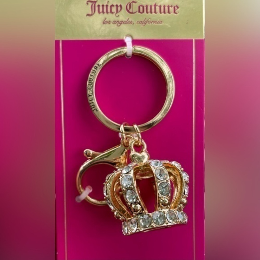 Juicy couture keychain,Juicy Couture Gold Crown Keychain,juicy couture.